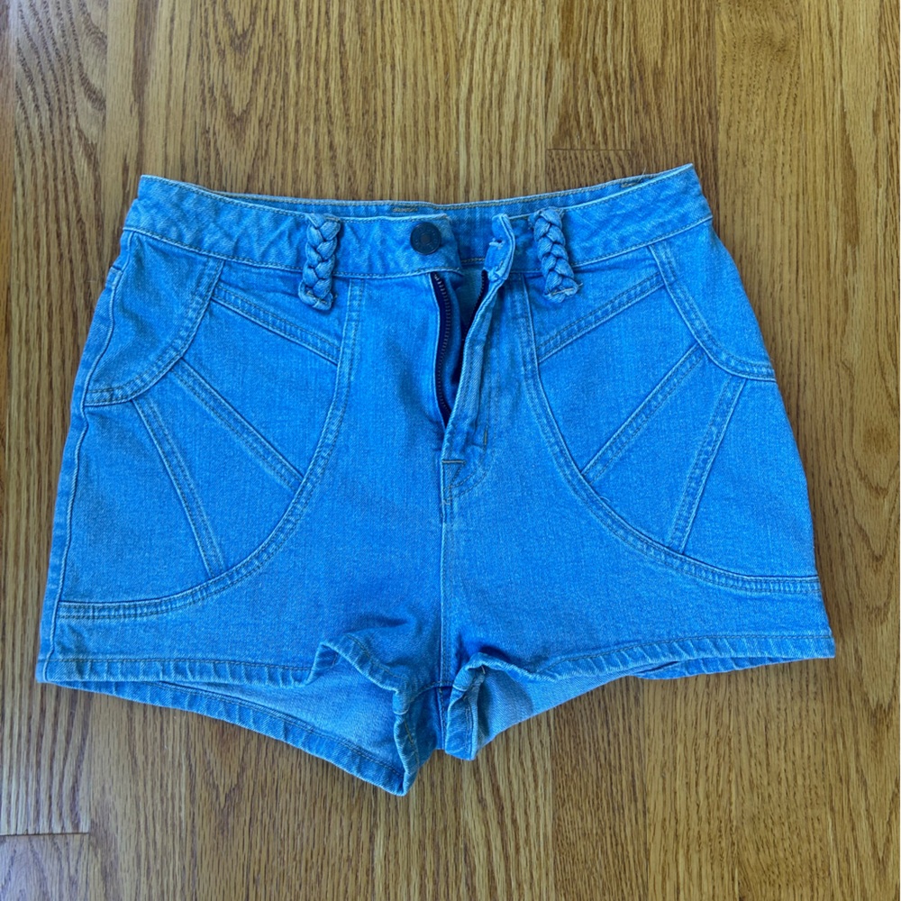 BDG Sky Blue Braided Jean Shorts